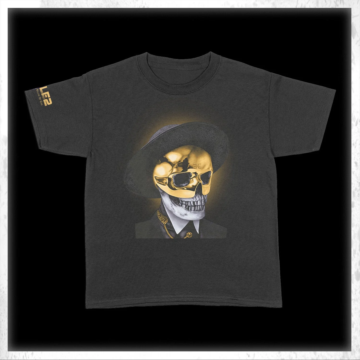 Gold Skull - Black T-Shirt - Image 2
