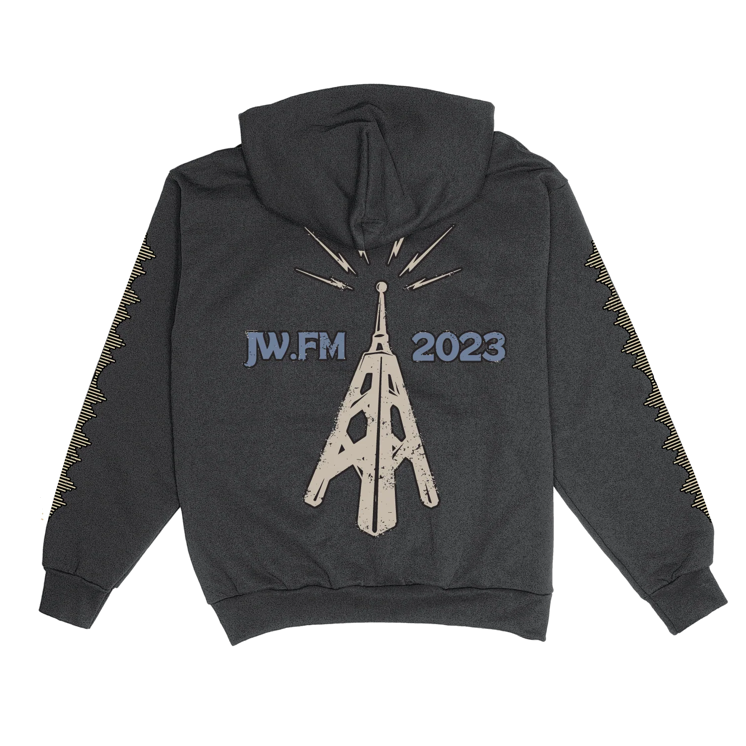 JW.FM Vintage Black Hoodie - Image 2