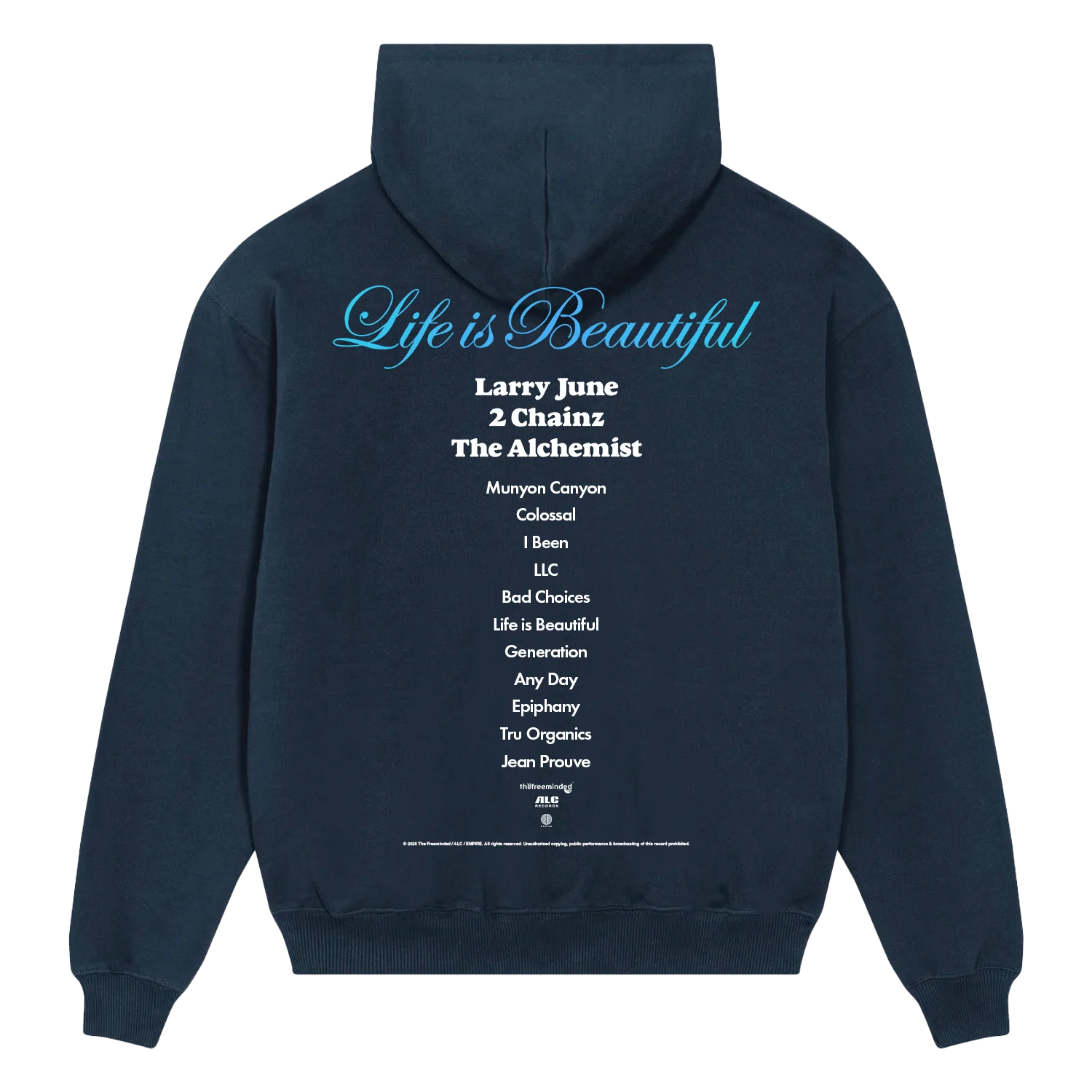 Life is Beautiful Album Hoodie (Navy) - Image 2
