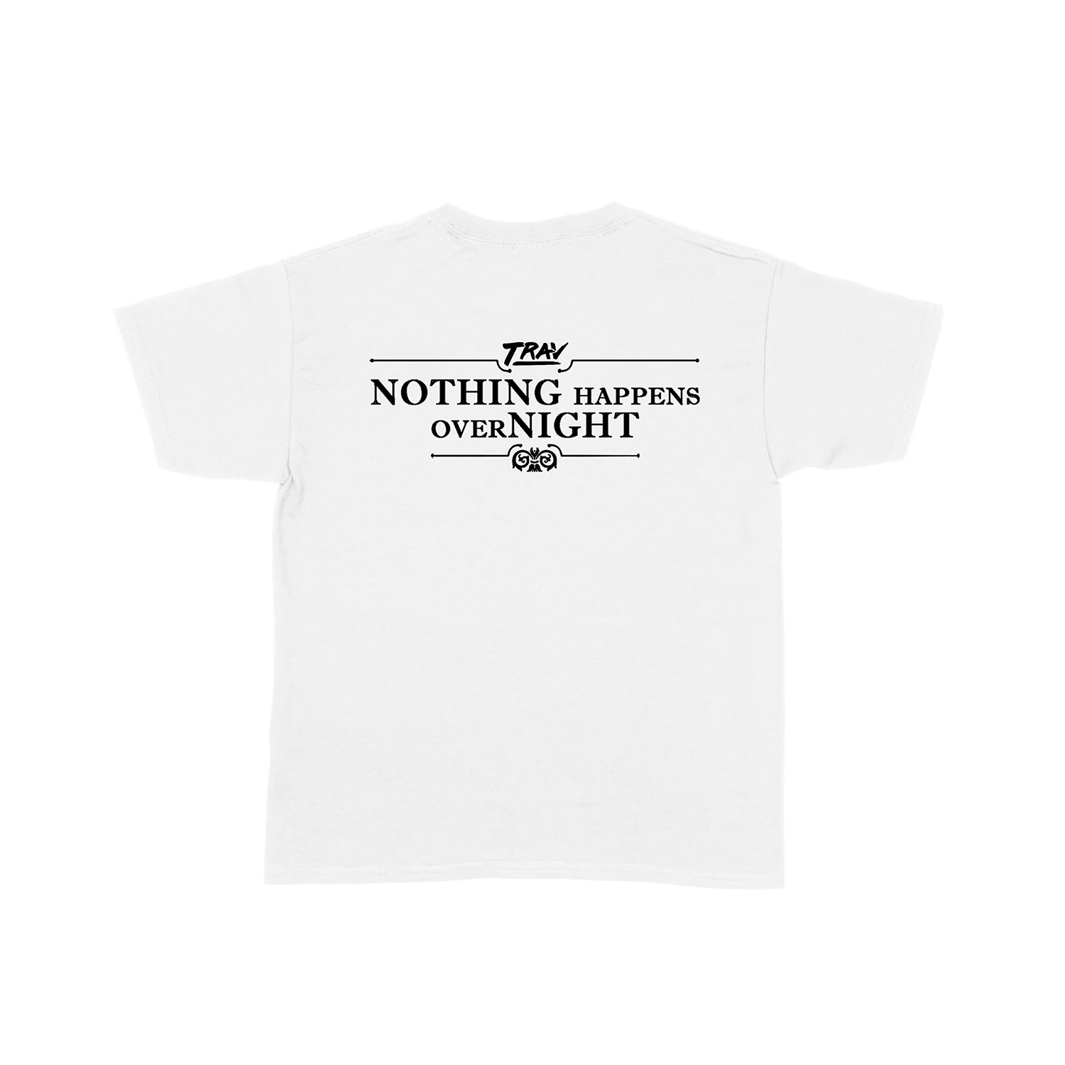 TRAV - Nothing Happens Overnight Bundle: White Tee + Download - Image 2