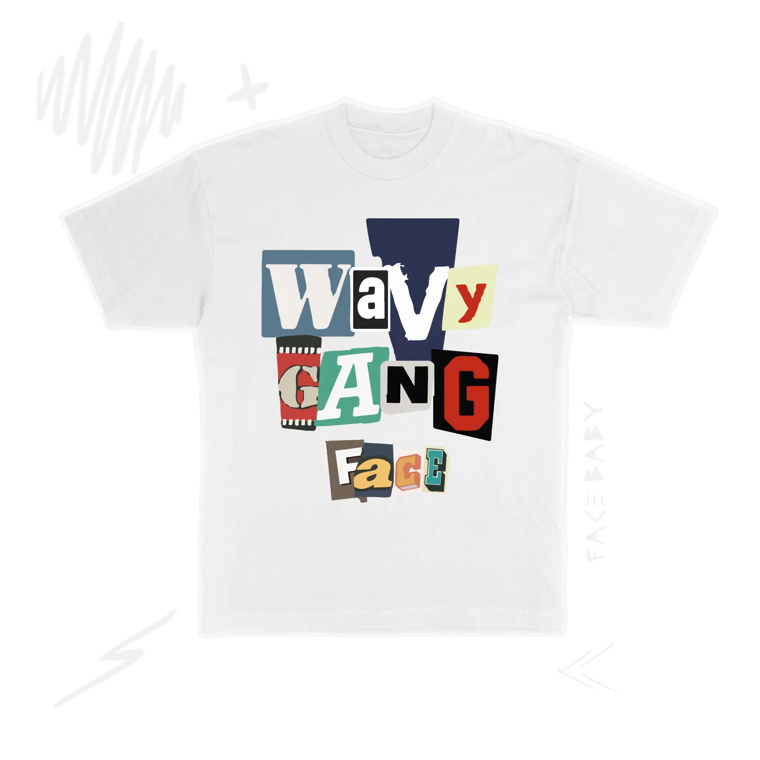 Wavy Gang FACE T-Shirt (White)