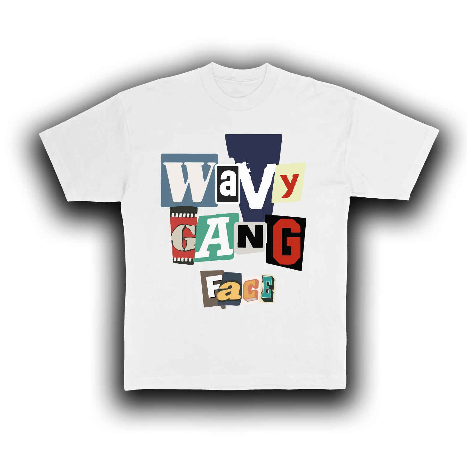 Wavy Gang FACE T-Shirt (White) - Image 2