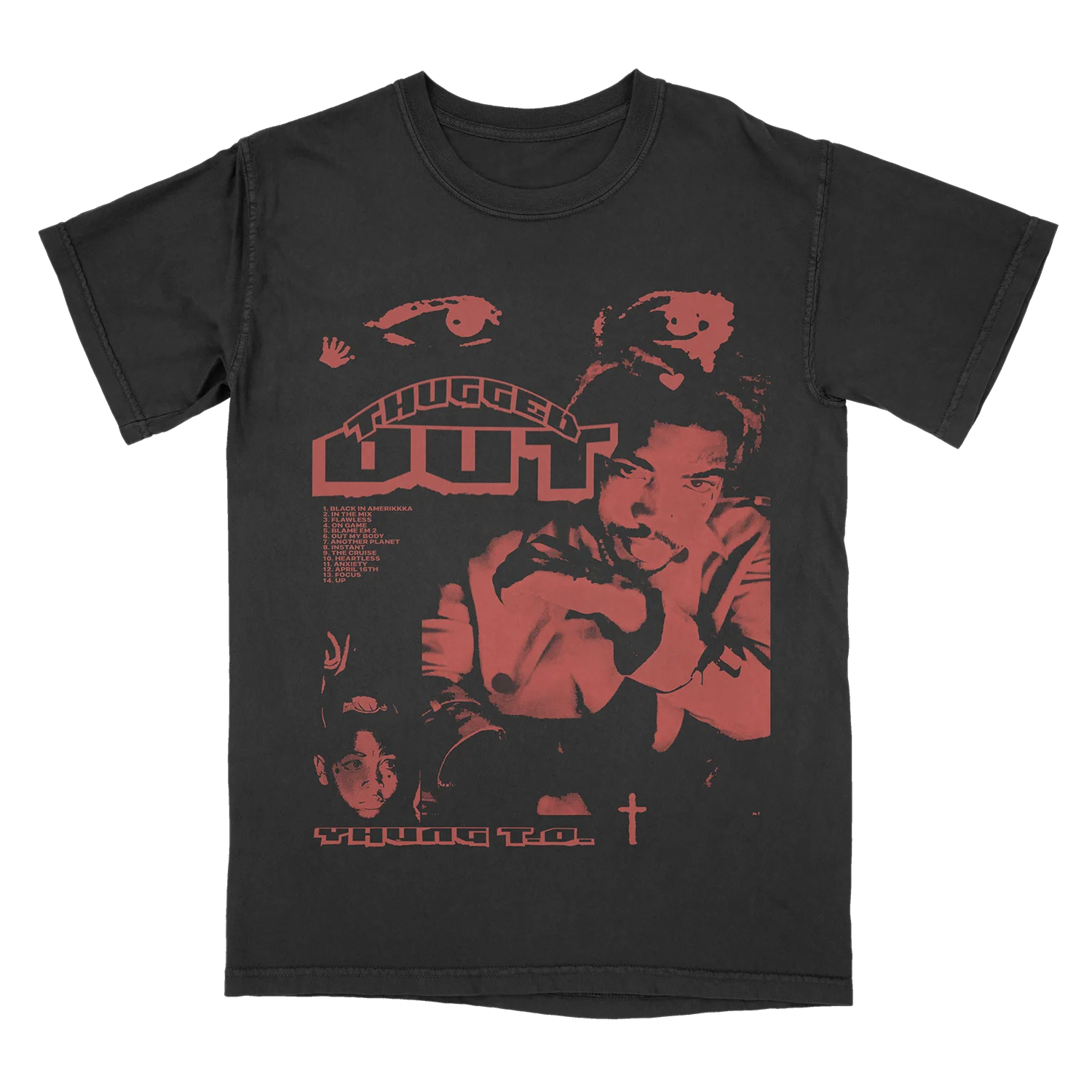Yhung T.O. - Thugged Out Portrait Red/Black T-Shirt + Download